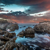 Sunrise over rocky coast @ Kleinbaai