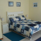 Spacious bedroom with a beautiful sea view