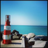 Littlest lighthouse at Struisbaai harbour