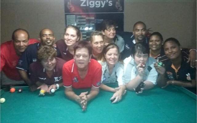 Voor vlnr is Sanet Basson, Suzette Brand, Adéle Venter (kaptein), Selene Havenga en Brendeline Thomas. Middel vlnr is Frankie Bantom (bestuurder), Laylah Frick, Anneline van der Nest en Natasha Williams. Agter vlnr is Edward Visagie (skeidsregter), Melanie Smit en Reggie Jasper (skeidsregter).