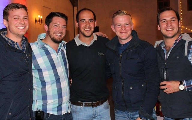 Juan Dyason, Andries Vermeulen, Paulus Franken, André Pieters en Willie Viljoen.