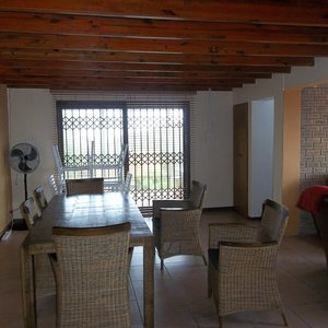 Dining room with sliding doors to patio