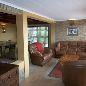 Open plan family room with indoor braai