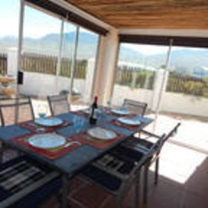 Dining room with door to balcony