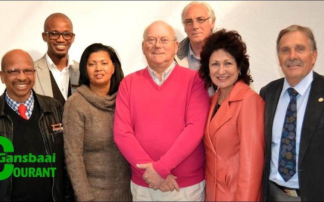 The newly appointed Mayoral Committee Members, from ltr Ald Rudolph Smith, Cllr Archie Klaas, Cllr Elnora Gillion, Ald Dudley Coetzee, Ald Anton Coetsee, Cllr Riana de Coning and Cllr David Botha.