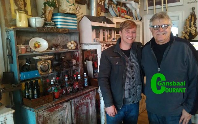 The famous song writer and producer, Dennis East (right) with Stephen Bernhardt.