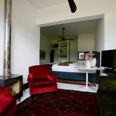 room 2 - the suite - view from lounge to extra king or twin beds