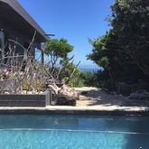 Salt water heated private pool with sea views 