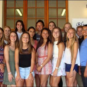 Hoërskool Overberg in Caledon se top 2016 presteerders met die skoolhoof, mnr Eddie Labuschagne, links.  