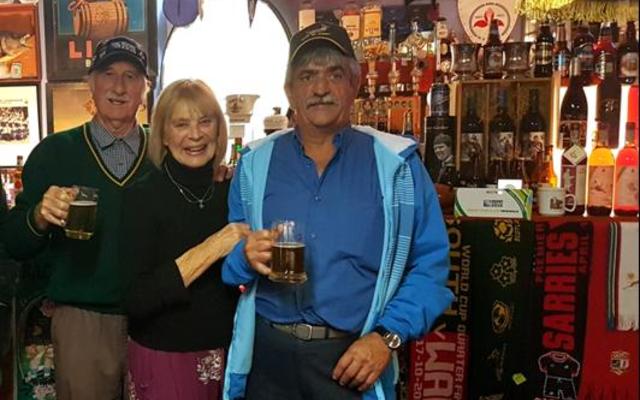 Banie van den Berg (right) was one of the privileged guests  at David Macdonald’s (left) private rugby museum.  They enjoy one of the many rare craft beers which was served by the host.  David’s wife, Margaret served a splendid five course meal in their cosy, historical dining room.