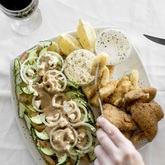 Chicken wings, Calamari & Salad special at Boathouse 