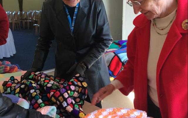 Here (left) Jubie Kriel who is the Church organist and Jill Collings, who heads the Helping Hands team, admire their collective handiwork.