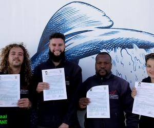 Proud new skippers on Marine Dynamics team