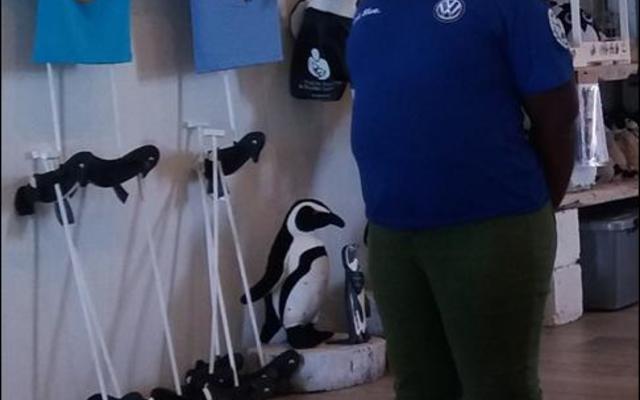 Aphelele Jordaan, standing proudly in the African Penguin & Seabird Sanctuary in Kleinbaai., is a 2nd year DEEP student.