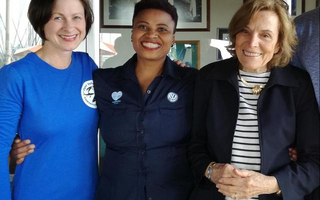 Brenda du Toit (DICT), Pinkey Ngewu (DICT) and Dr Sylvia Earle (Mission Blue) after the Marine Pollution Conference.
