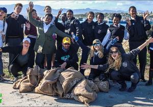 Marine Science Club learners involved in stashing beach trash