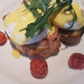 Eggs Benedict now served at Blue Goose. Open for brunch between 10 and 2.
