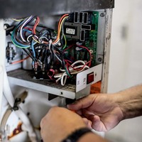 Working on a ice machine