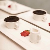 Chocolate fondant plated