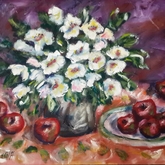 Still life with white flowers 