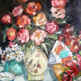 Vintage Still Life with Flowers - Sold - Annelene (Lientjie) van der Colff - Xplorio™ Gansbaai