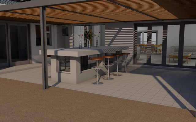 Another view of new feature providing natural light and ventilation to cellar below new Patio area.