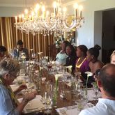 Guests around the community table