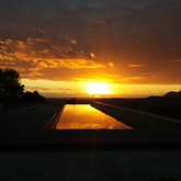 swimming pool sunset