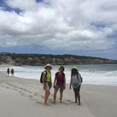 Fairfield Tours group out on the coastal section of the fynbos trail