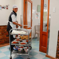 Staff delivering lunch