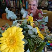 Always fresh flowers at the Gansbaai Book Exchange