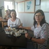 Enjoying a cup of coffee