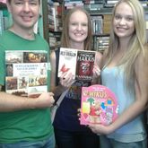 Ingrid and Brigitte van Zyl and Johann Rudolph from Stellenbosch visited the book shop. Look at the books each one chose.Interesting!