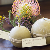 Raw unrefined beeswax candles