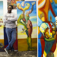 Owner with paintings