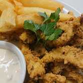 Calamari with handcut chips