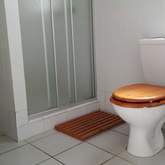 Bathroom - shower, toilet and basin