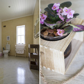 Shell room bathroom decor