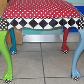 Old ball and claw table...now a beautiful stool!