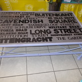 Large Iron Frame Table with Hand Painted Cape Town Street Names