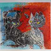 Monoprint and pastels