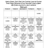 February Menu