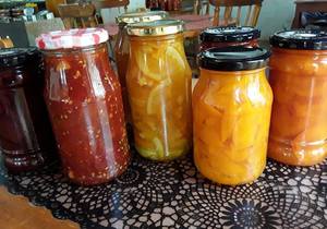 Wide variety of jams available @ Moerse Farmstall