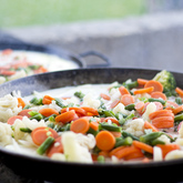 Vegetables prepared on fire