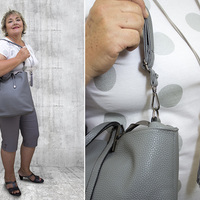 Grey polka dots casual outfit