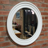 Scoop Round Mirror - White