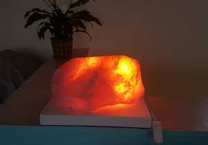 Salt Rock Turned Into A Decorative Night Lamp