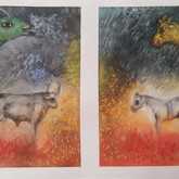 Charcoal & Pastel African Animals - Sara Abbott Studio - Stanford
