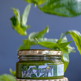 Our Dairy-Free Basil Pesto is made with locally-grown organic basil and olive oil. It's fresh, vibrant, and absolutely delicious!