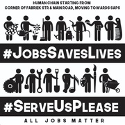 #JobsSavesLives - Human Chain in Gansbaai's Main Road 24 July 2020